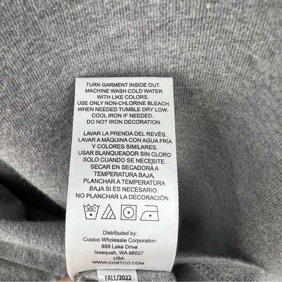 Champion heather gray pullover hooded long sleeve tee shirt M - Picture 8 of 9